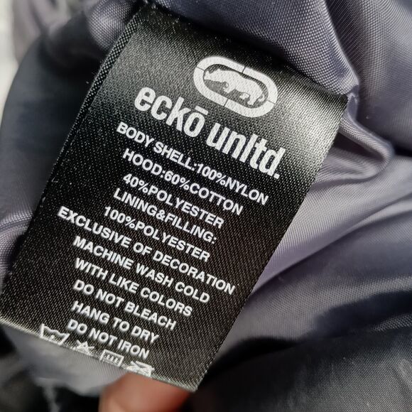 Ecko Unlimited Gray Puffer Vest with Hood - Picture 8 of 8